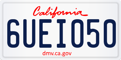 CA license plate 6UEI050