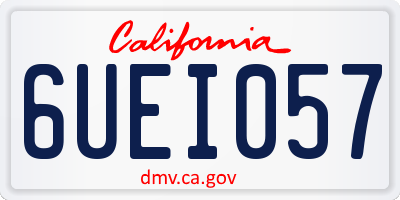 CA license plate 6UEI057