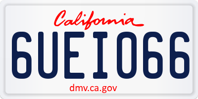 CA license plate 6UEI066