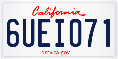 CA license plate 6UEI071