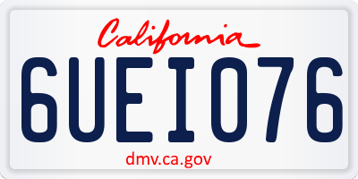 CA license plate 6UEI076