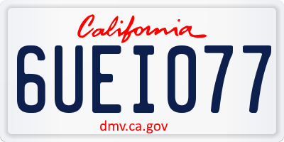 CA license plate 6UEI077
