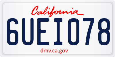 CA license plate 6UEI078