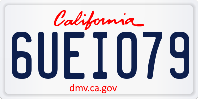 CA license plate 6UEI079