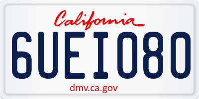 CA license plate 6UEI080