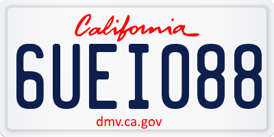 CA license plate 6UEI088