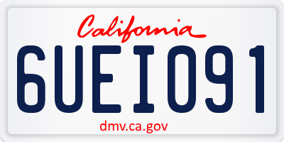 CA license plate 6UEI091