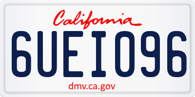 CA license plate 6UEI096