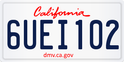 CA license plate 6UEI102