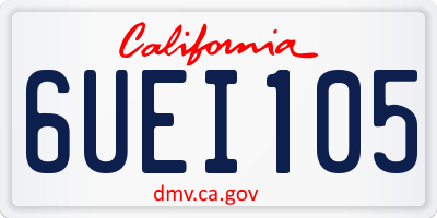CA license plate 6UEI105