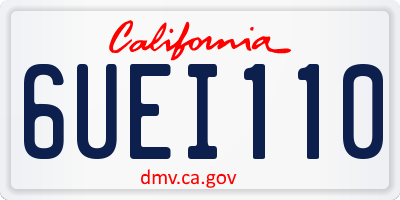 CA license plate 6UEI110