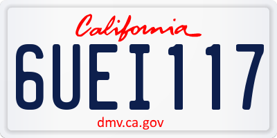 CA license plate 6UEI117
