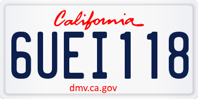 CA license plate 6UEI118