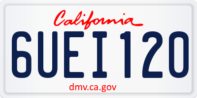 CA license plate 6UEI120