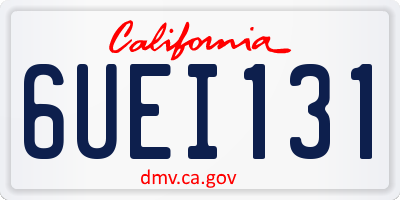 CA license plate 6UEI131