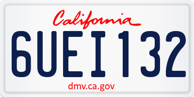 CA license plate 6UEI132