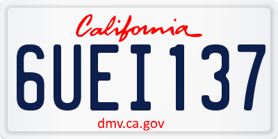 CA license plate 6UEI137