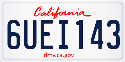 CA license plate 6UEI143