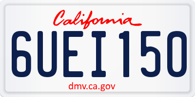 CA license plate 6UEI150