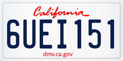 CA license plate 6UEI151