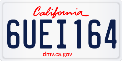 CA license plate 6UEI164