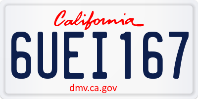 CA license plate 6UEI167
