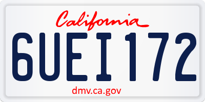 CA license plate 6UEI172