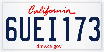 CA license plate 6UEI173