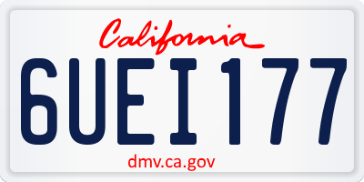 CA license plate 6UEI177