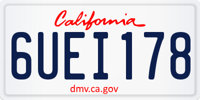 CA license plate 6UEI178