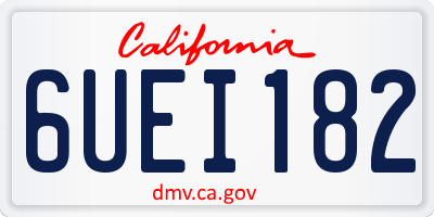 CA license plate 6UEI182