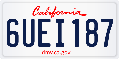 CA license plate 6UEI187