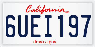 CA license plate 6UEI197