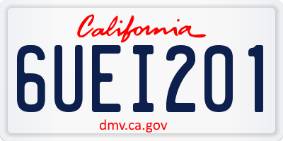 CA license plate 6UEI201