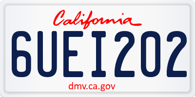 CA license plate 6UEI202