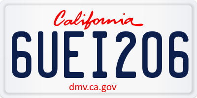 CA license plate 6UEI206