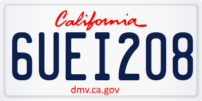 CA license plate 6UEI208