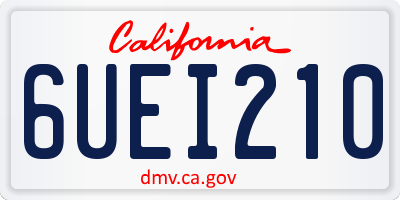 CA license plate 6UEI210