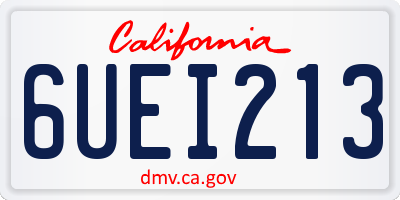 CA license plate 6UEI213