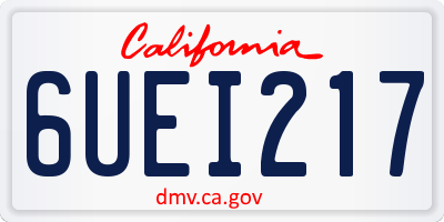 CA license plate 6UEI217