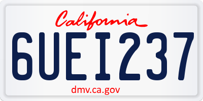 CA license plate 6UEI237