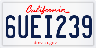 CA license plate 6UEI239