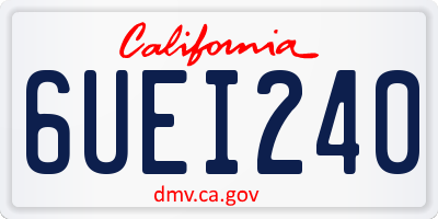 CA license plate 6UEI240
