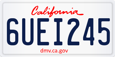 CA license plate 6UEI245