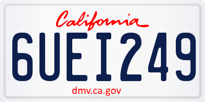 CA license plate 6UEI249