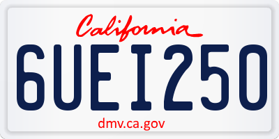 CA license plate 6UEI250