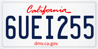 CA license plate 6UEI255