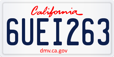 CA license plate 6UEI263