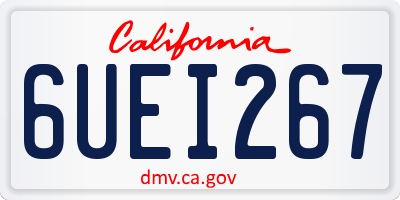 CA license plate 6UEI267