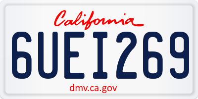 CA license plate 6UEI269